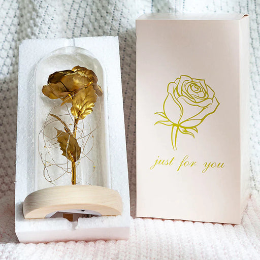 24K Gold Foil Flower In Glass Dome